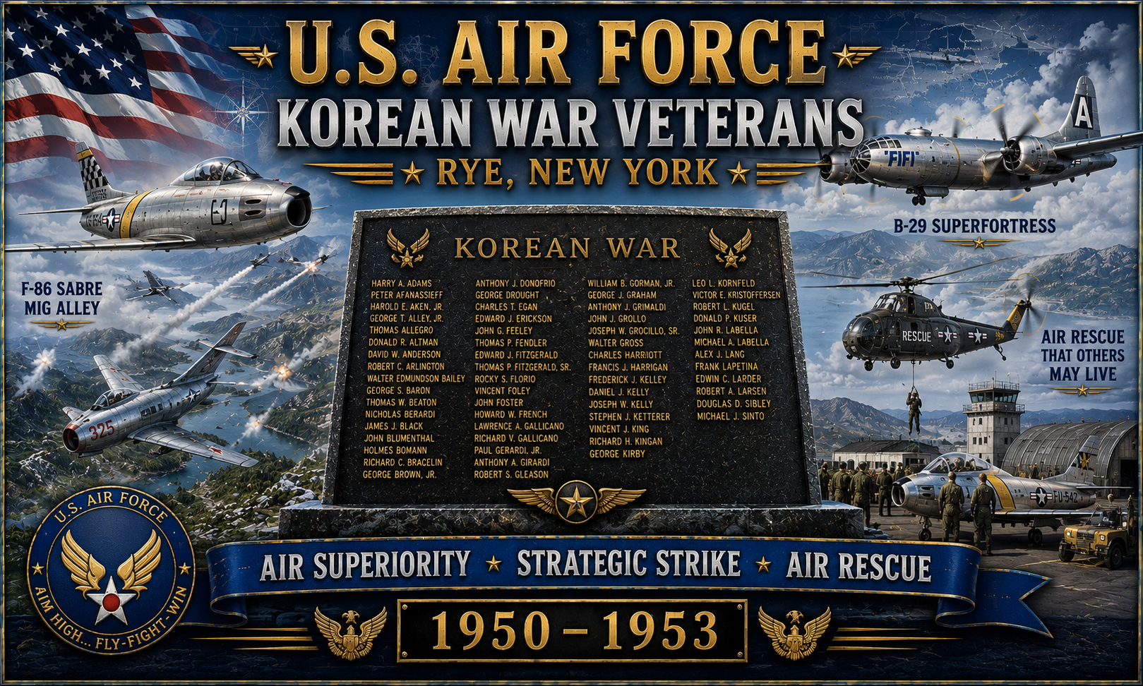 Korean War U.S. Air Force Veterans Rye New York