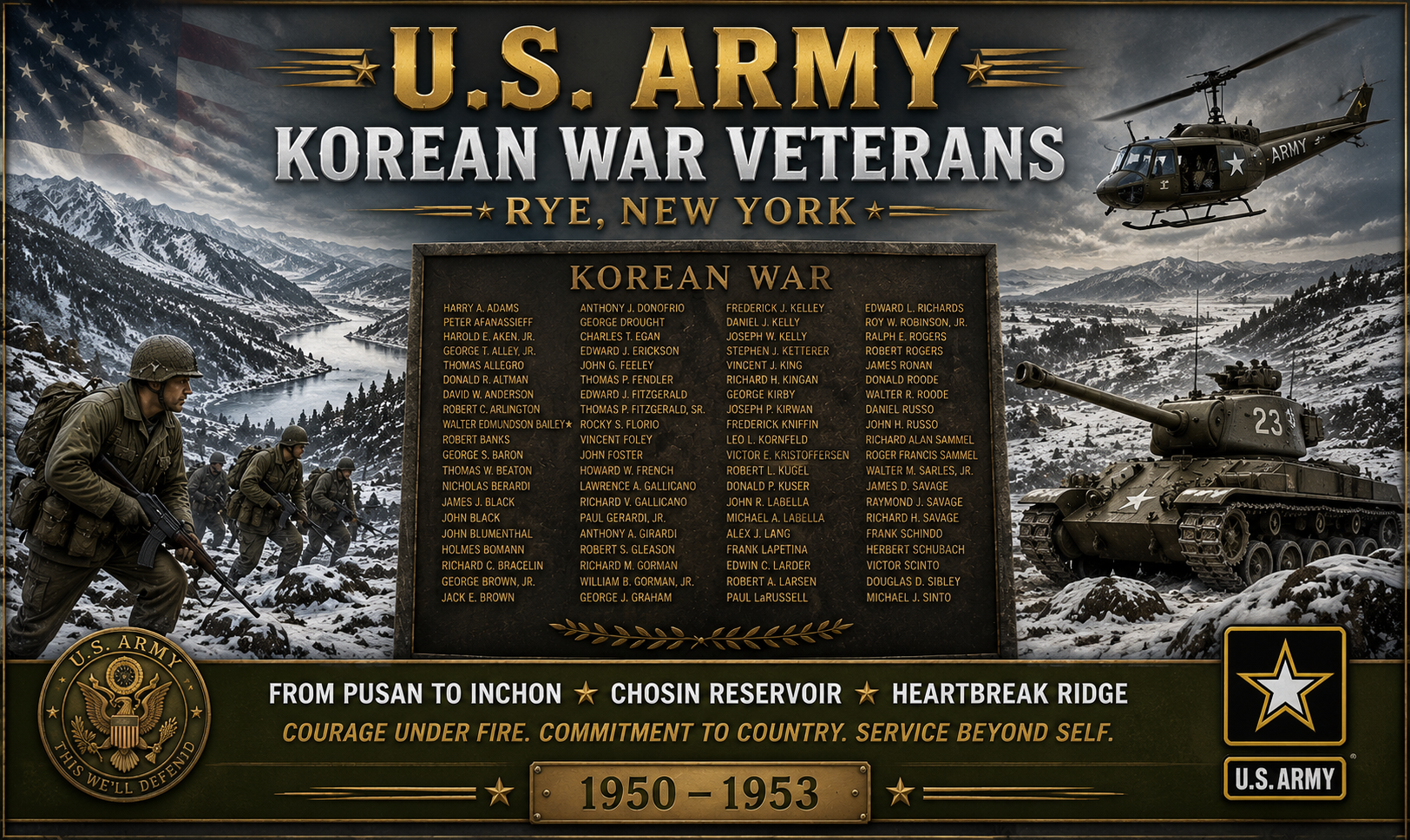 Korean War U.S. Army Veterans Rye New York