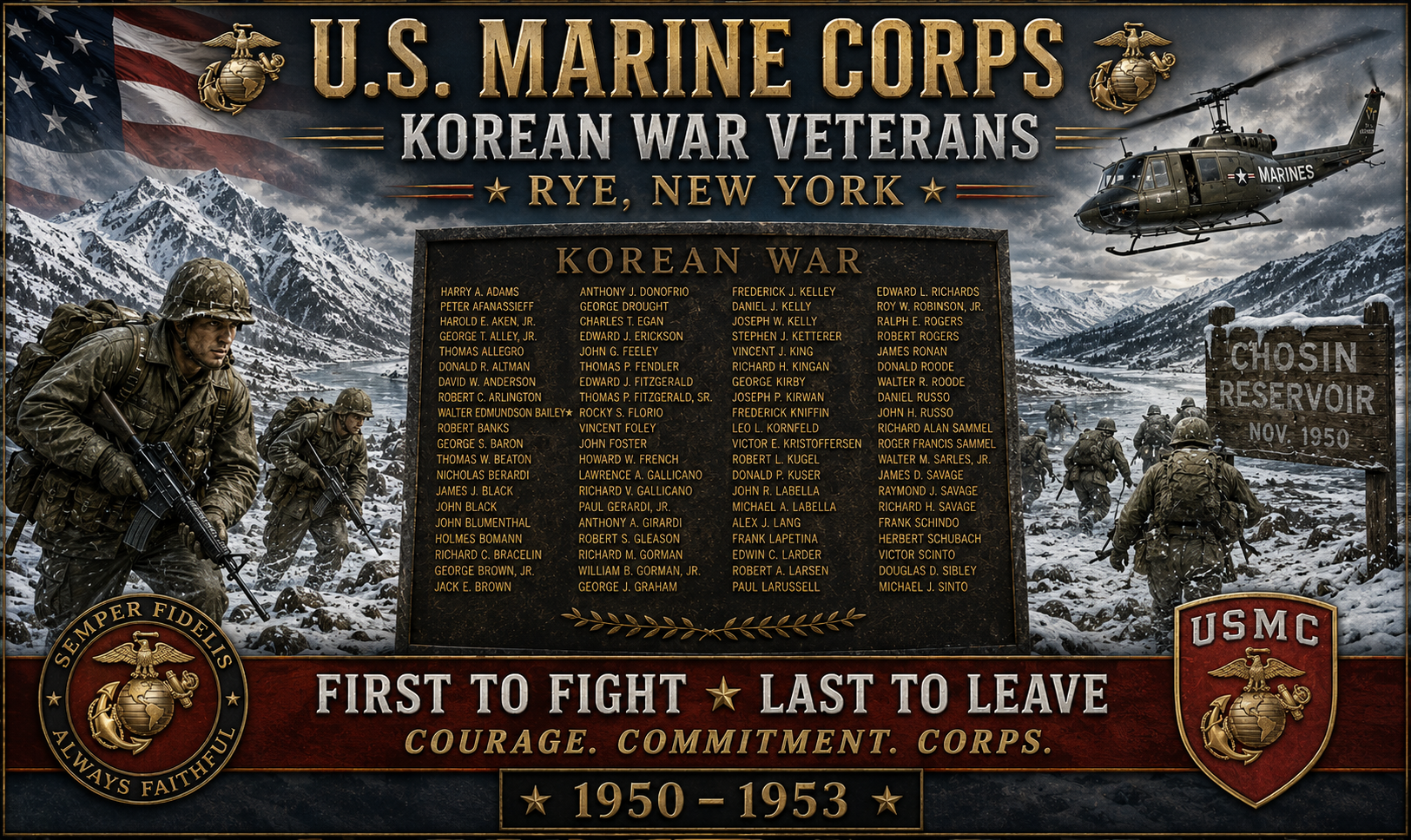 Korean War Marine Corps Veterans Rye New York