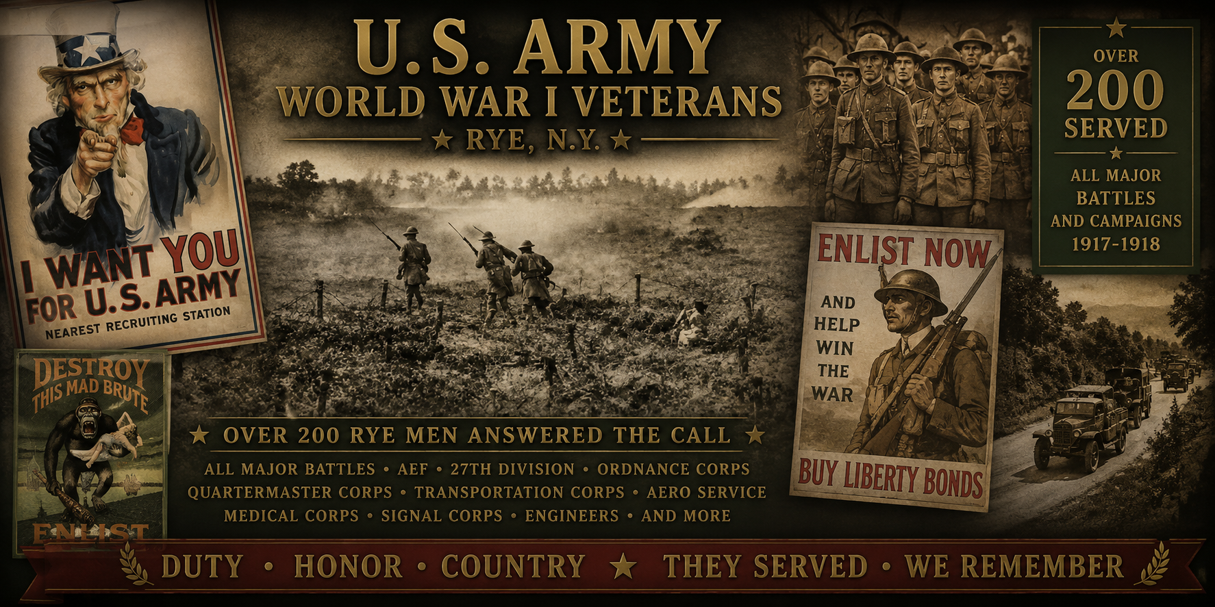 World War I U.S. Army Veterans from Rye New York