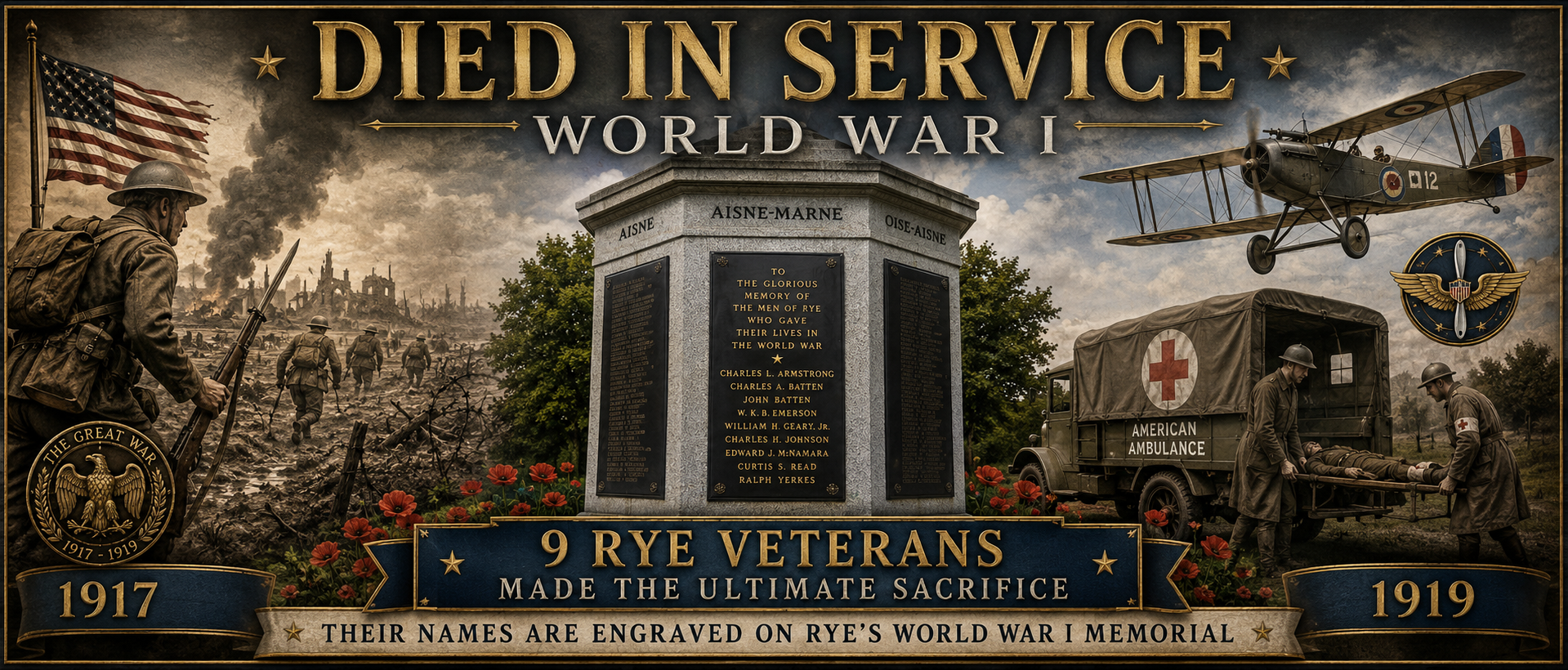 World War I Died In Service Veterans from Rye New York